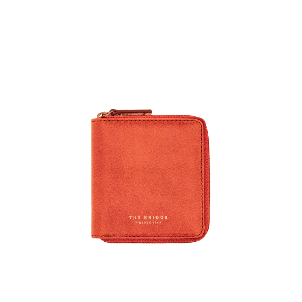 the-bridge-portafogli-in-pelle-uomo-cognac-con-zip-lupo image 1