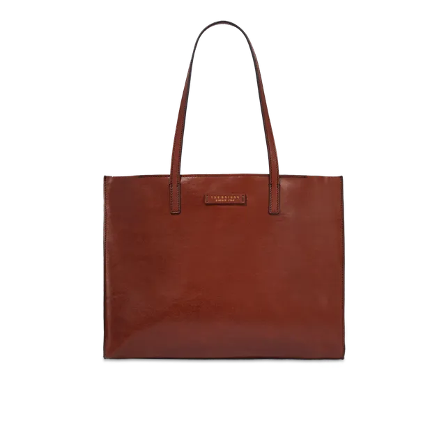 the-bridge-mirra-borsa-shopper-donna-in-pelle-marrone-oro image 1