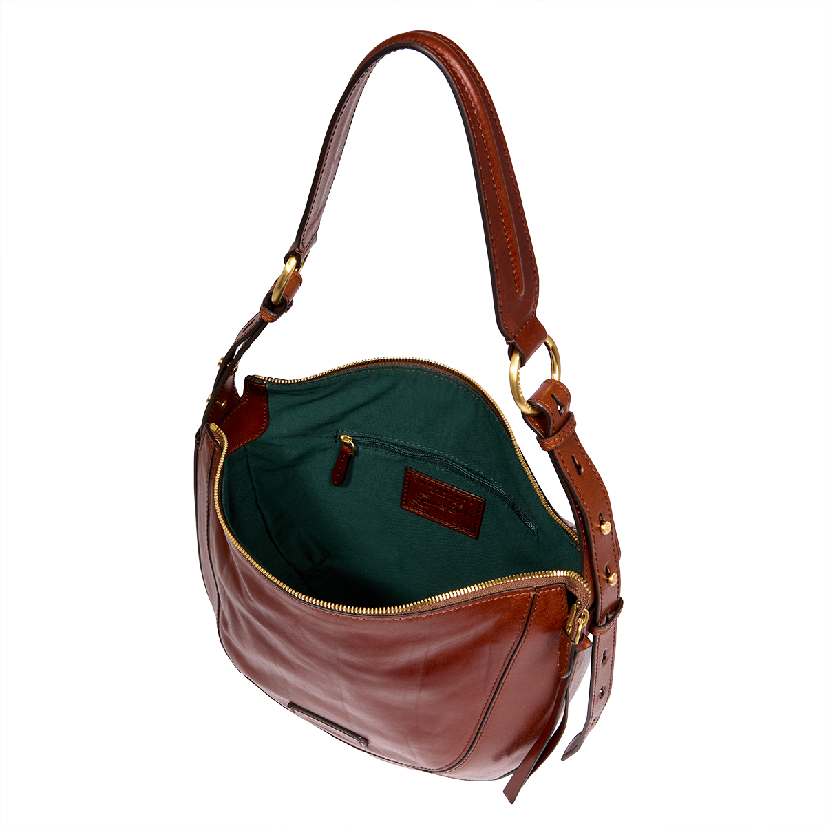 the-bridge-fedora-borsa-tracolla-grande-in-pelle-marrone-oro image 4