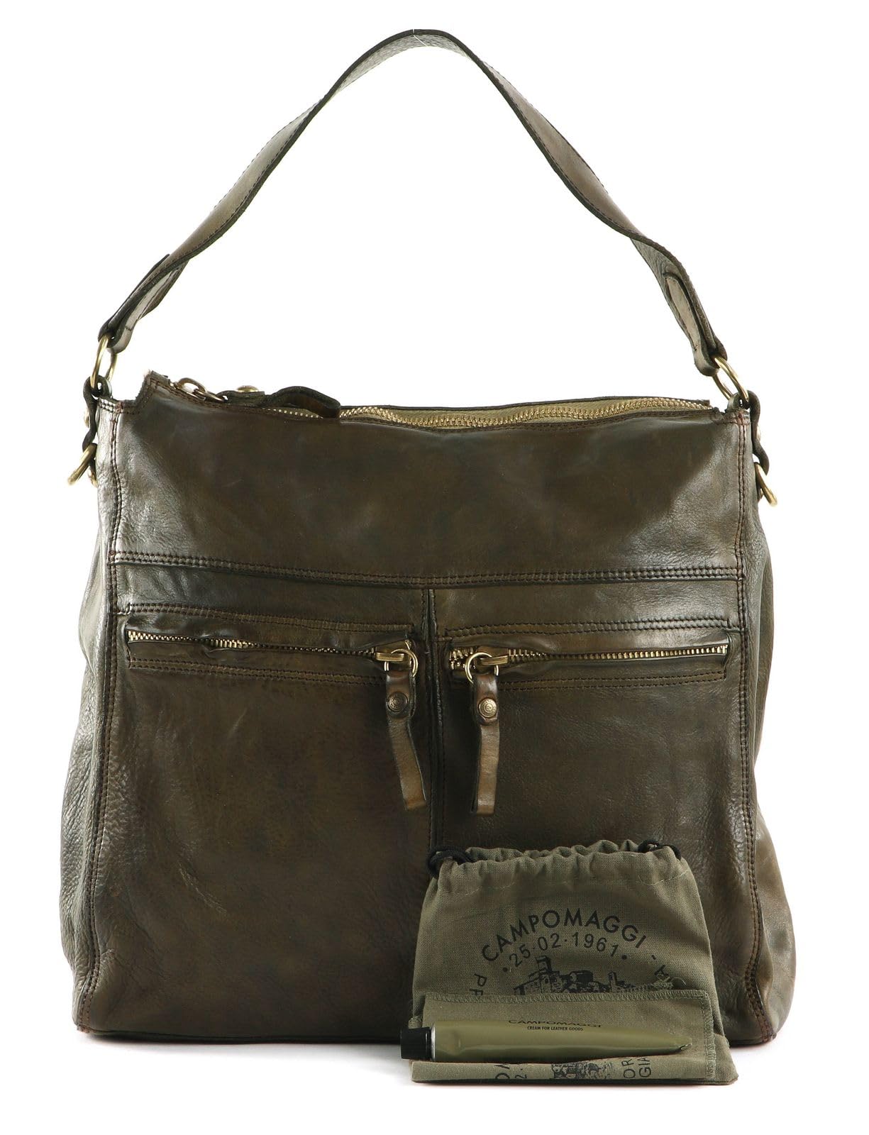 campomaggi-agnese-borsa-a-tracolla-in-pelle-verde-militare-oliva-2 image 2