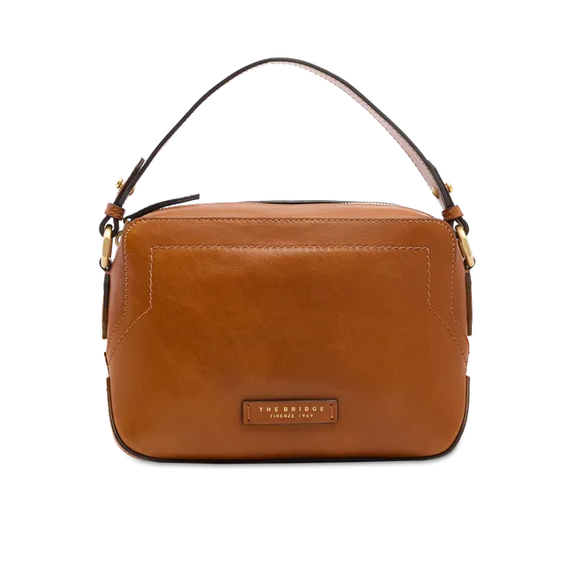 the-bridge-larissa-ss26-borsa-tracolla-camera-case-pelle-cognac-oro image 1