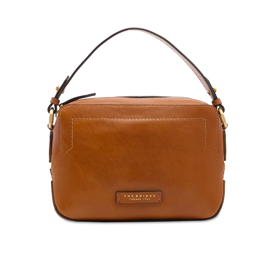 the-bridge-larissa-ss26-borsa-tracolla-camera-case-pelle-cognac-oro image 1