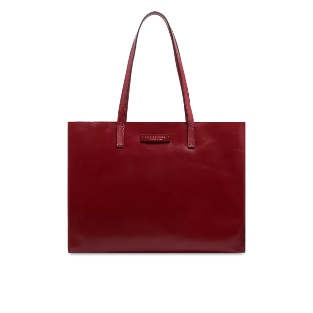 the-bridge-mirra-borsa-shopper-in-pelle-mattone-con-oro image 1