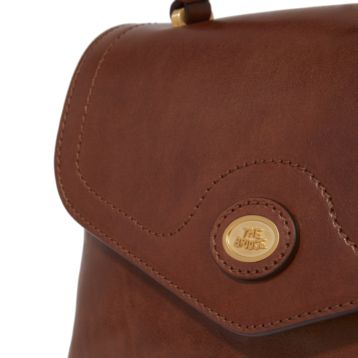 the-bridge-borsa-a-mano-in-pelle-marrone-con-oro-con-tracolla-removibile image 5