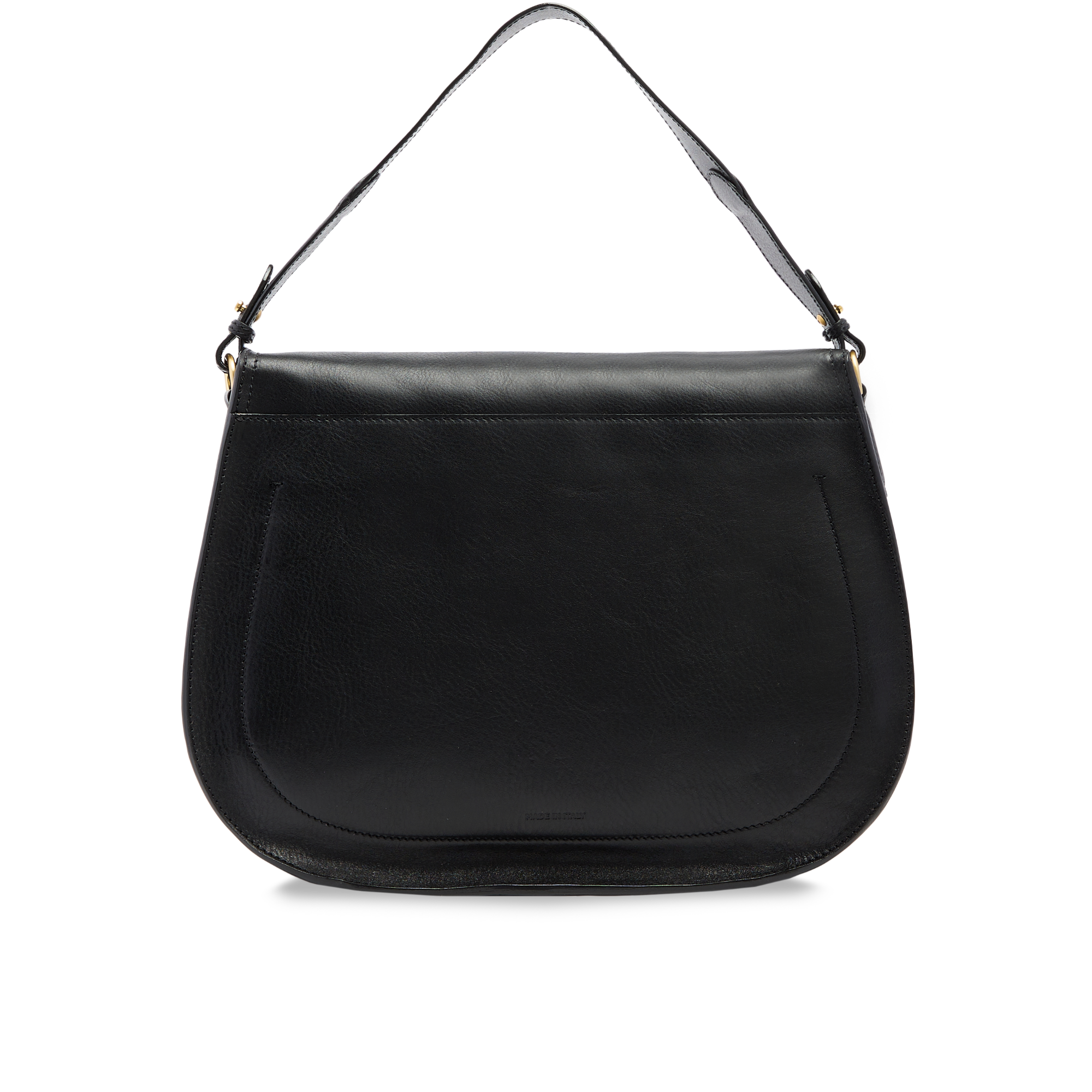 the-bridge-isadora-borsa-a-spalla-in-pelle-grande-con-patta-frontale-nero-oro image 3