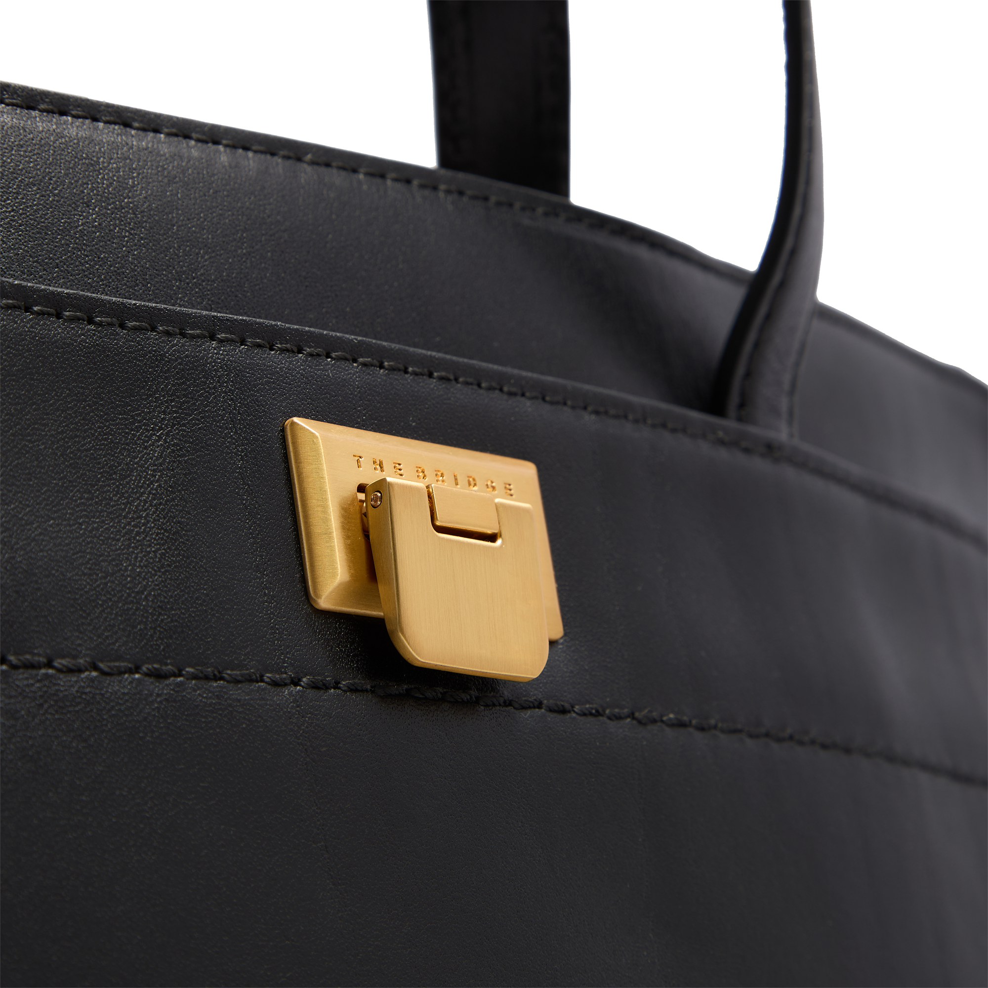 the-bridge-leila-cartella-in-pelle-donna-porta-pc-nero-oro image 5