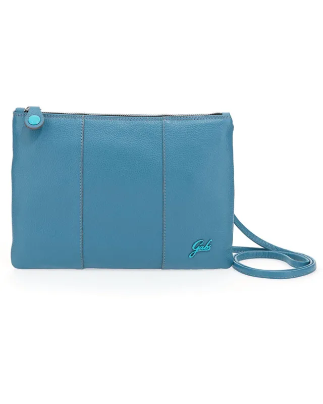 gabs-beyonc-logo-basic-taglia-m-pochette-in-pelle-blu-laguna image 1