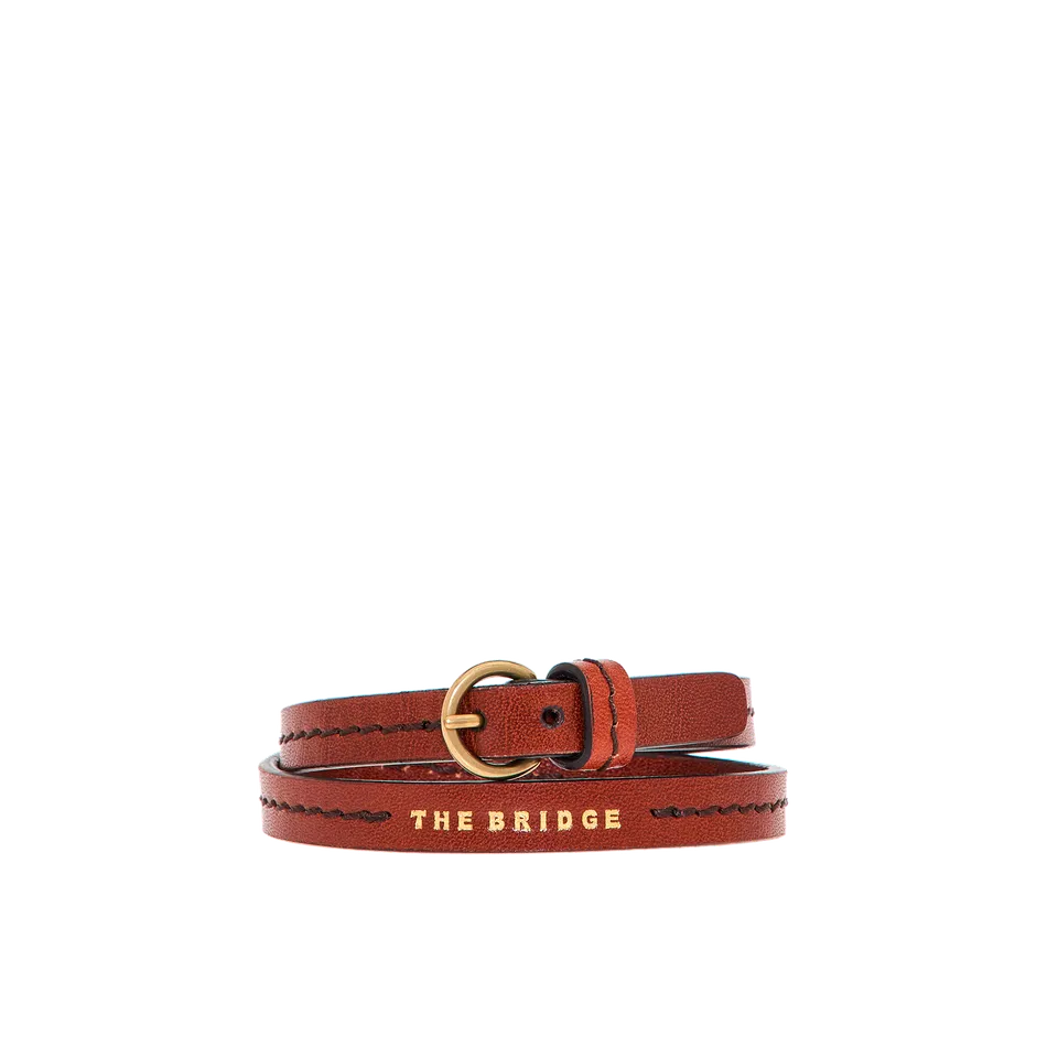 the-bridge-braccialetto-in-pelle-bovina-marrone-oro-unisex image 1
