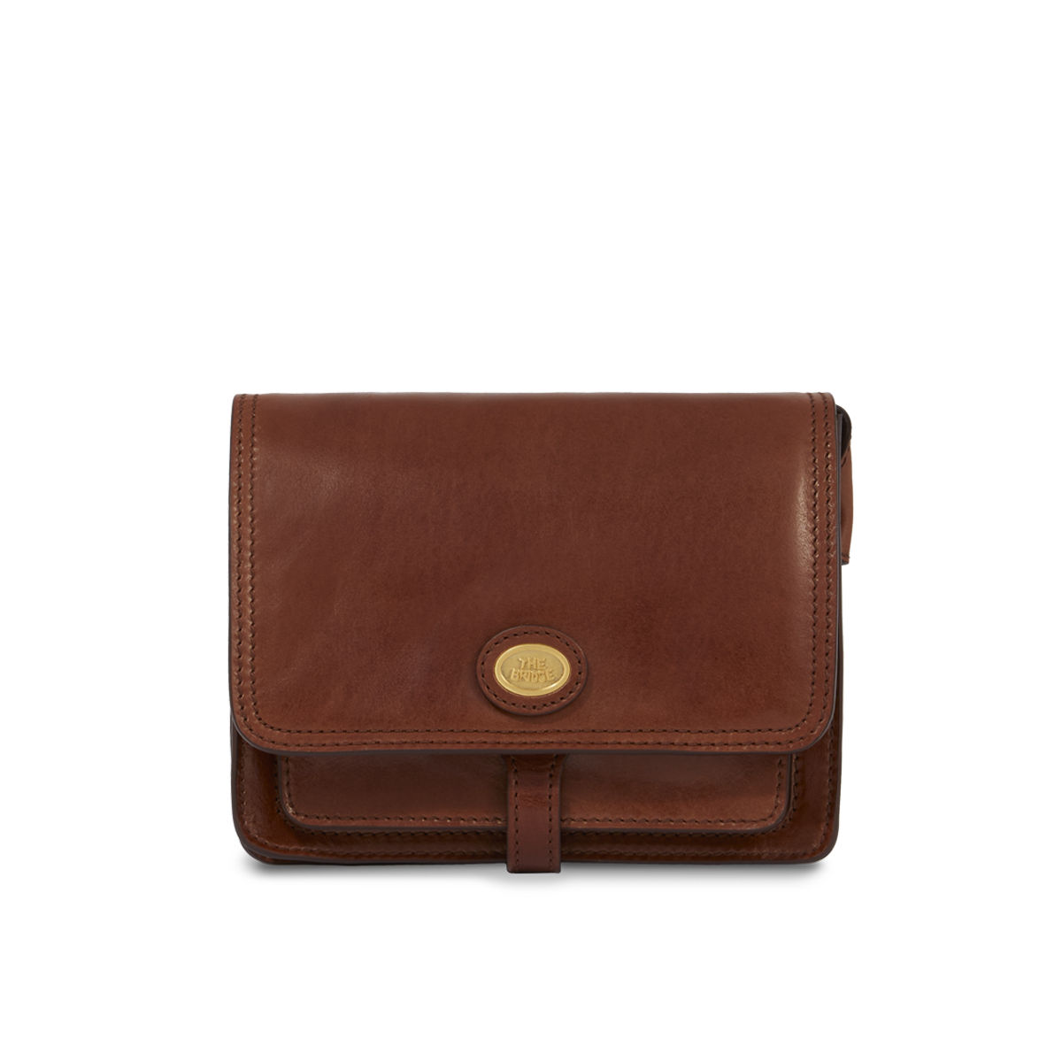 the-bridge-borsa-pelle-tracolla-a-scomparti-mini-marrone-oro-donna image 1