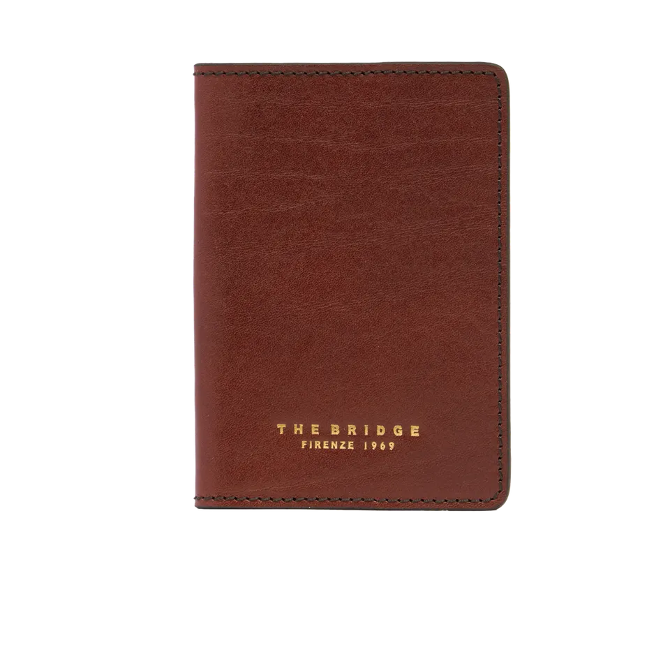 the-bridge-life-style-fw25-26-porta-passaporto-in-pelle-marrone-oro image 1