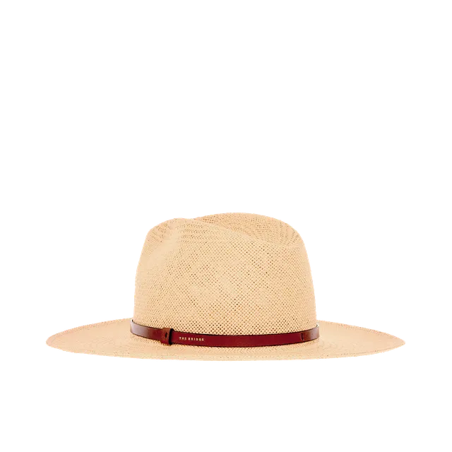 the-bridge-cappello-in-paglia-naturale-con-dettaglio-in-pelle-oro image 1