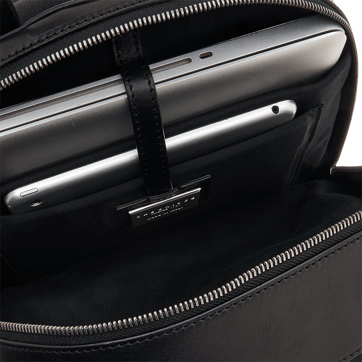 the-bridge-zaino-uomo-in-pelle-nero-porta-pc-a-due-zip image 2