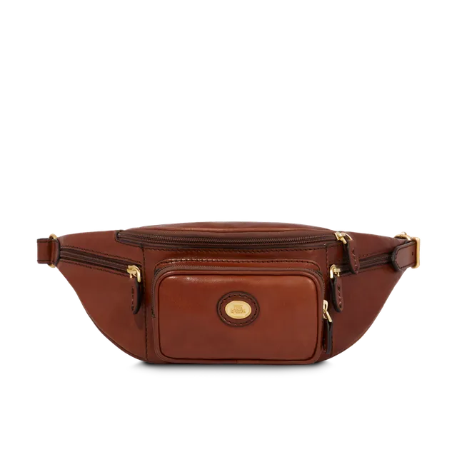 the-bridge-marsupio-uomo-in-pelle-marrone-oro image 1