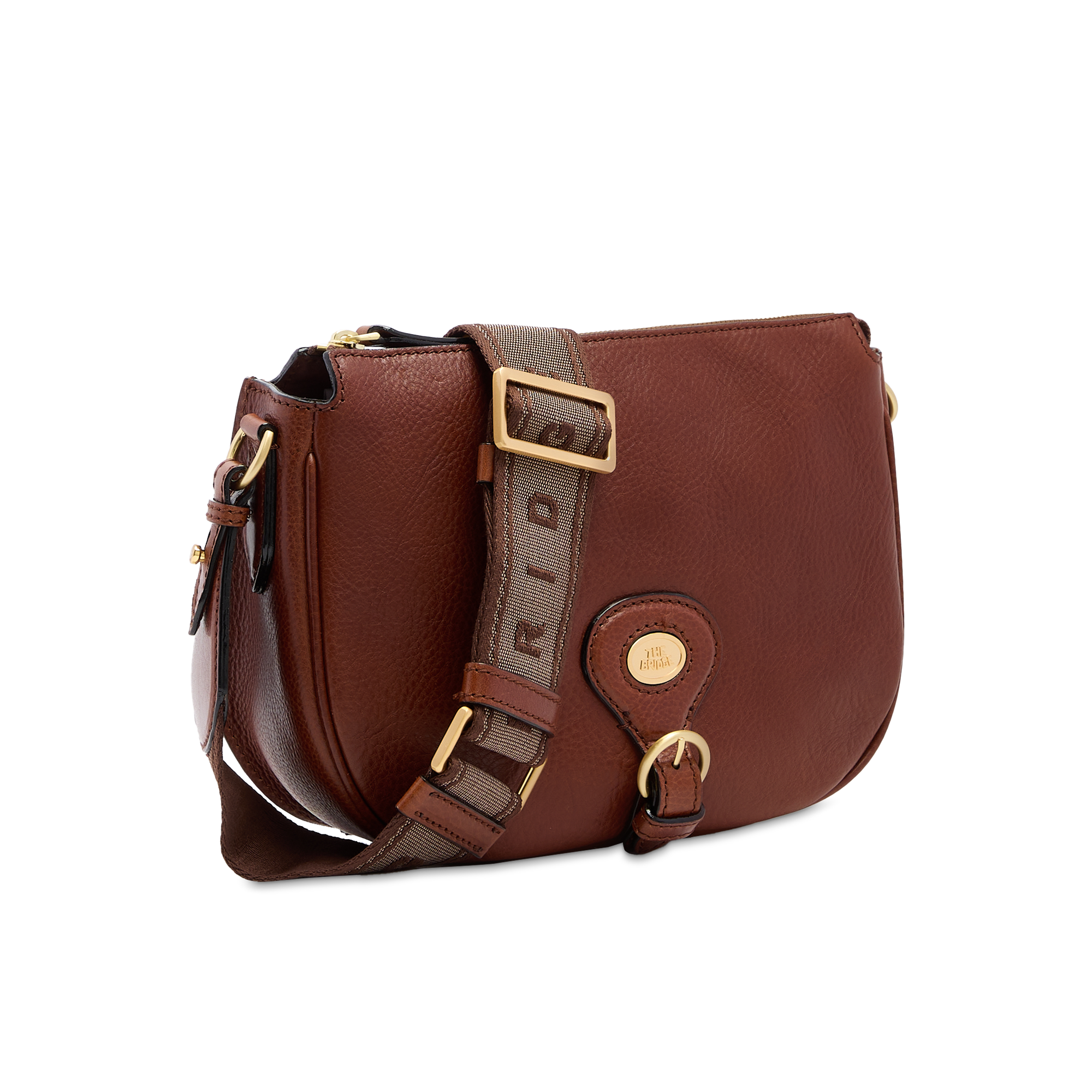 the-bridge-isadora-borsa-tracolla-in-pelle-marrone-con-oro image 2