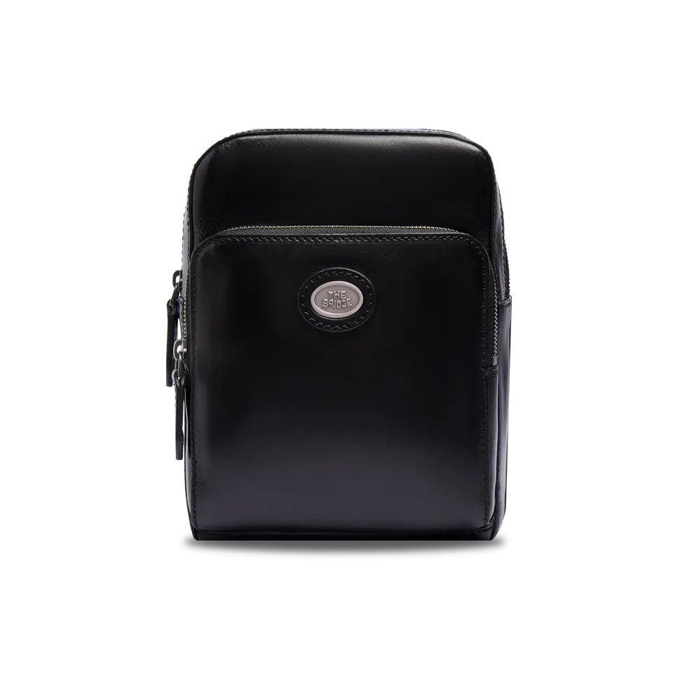 the-bridge-story-uomo-tracolla-in-pelle-uomo-con-zip-frontale-nero image 1