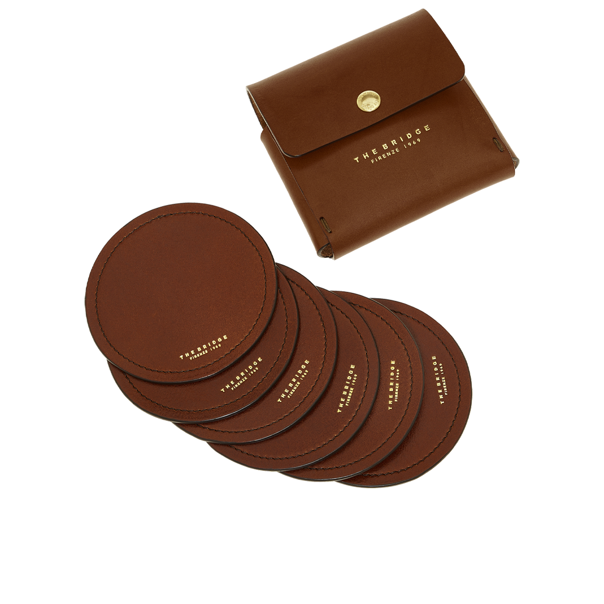 the-bridge-set-sottobicchieri-in-pelle-bovina-marrone-oro image 1