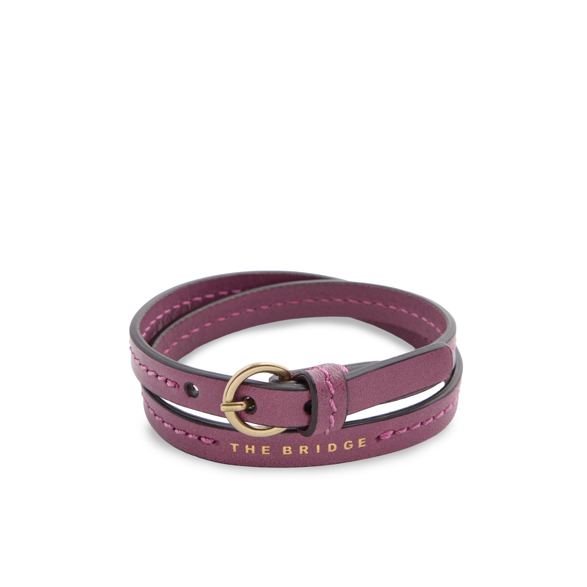 the-bridge-braccialetto-in-pelle-orchidea-con-oro-unisex-uomo-donna image 1