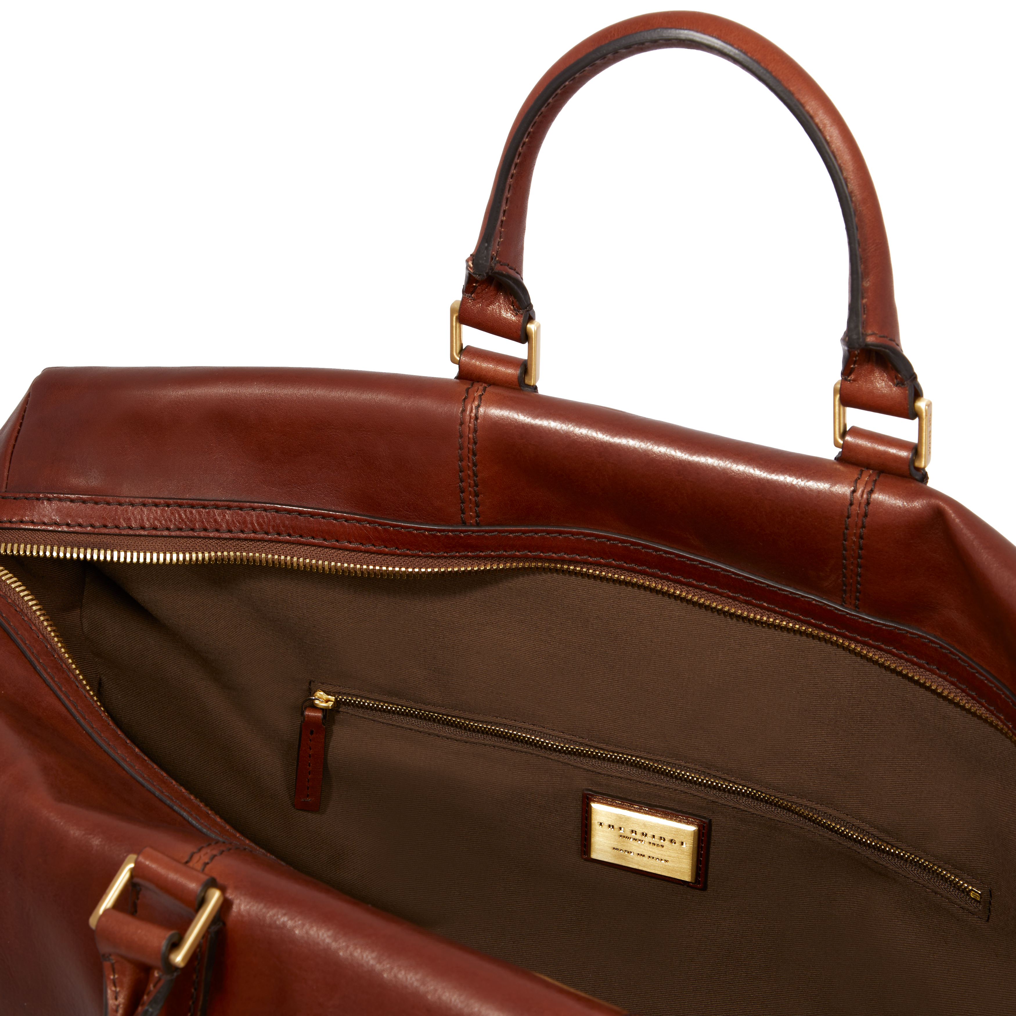 the-bridge-borsone-in-pelle-da-viaggio-marrone-oro-duffel-uomo image 5