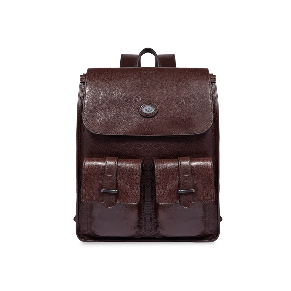 the-bridge-isaia-zaino-in-pelle-uomo-con-patta-e-doppie-tasche-frontali image 1
