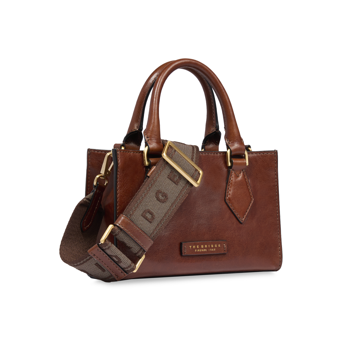 the-bridge-ida-borsa-a-mano-pelle-marrone-con-tracolla-removibile image 2
