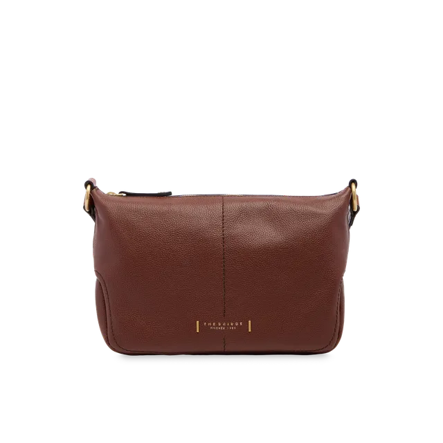 the-bridge-letizia-ss26-borsa-tracolla-pelle-stampata-marrone-oro image 1