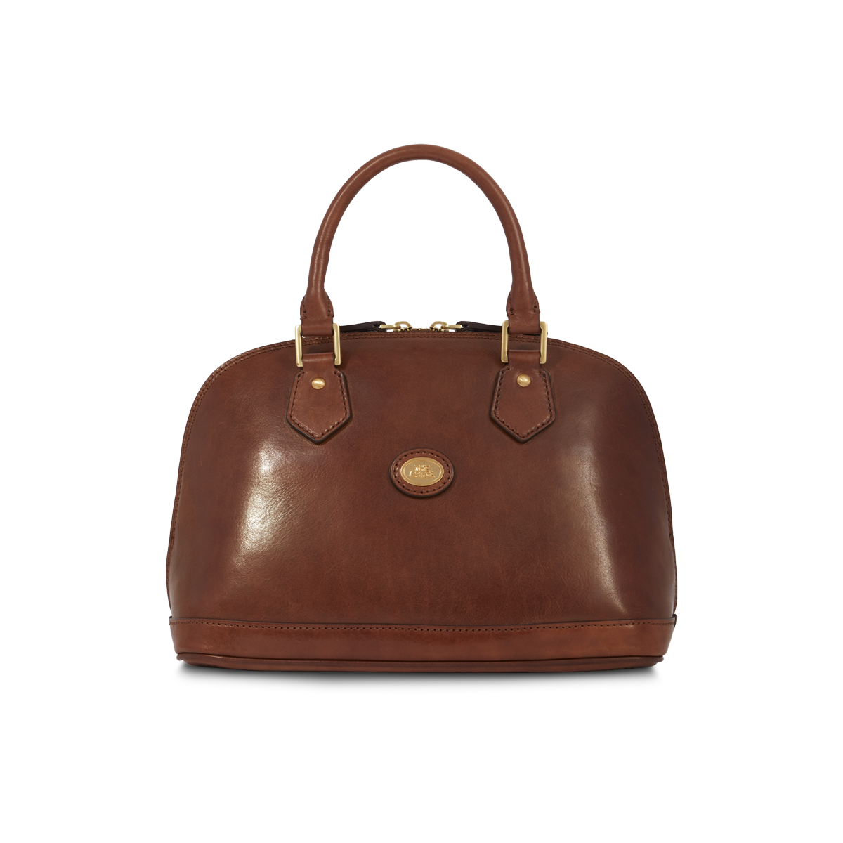 the-bridge-borsa-shopper-in-pelle-da-donna-con-zip-grande-marrone-oro image 1