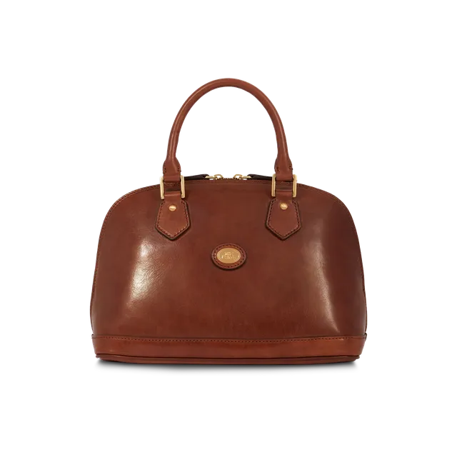 the-bridge-borsa-shopper-in-pelle-da-donna-con-zip-grande-marrone-oro image 1