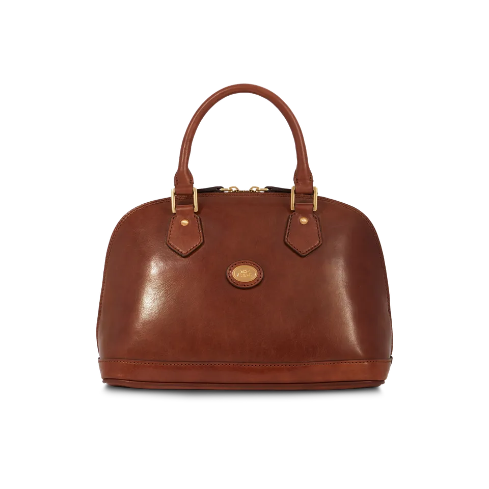 the-bridge-borsa-shopper-in-pelle-da-donna-con-zip-grande-marrone-oro image 1
