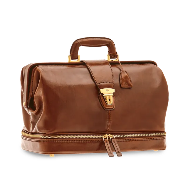 the-bridge-borsa-da-medico-in-pelle-marrone-oro image 1