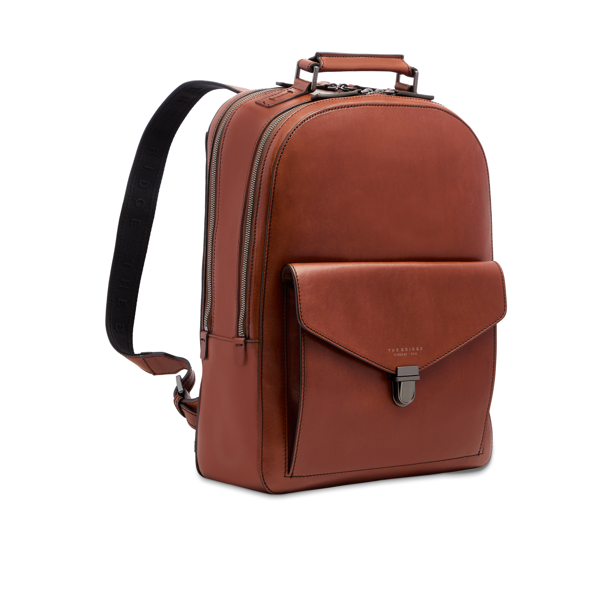 the-bridge-zaino-in-pelle-uomo-porta-pc-due-zip-marrone-rutenio-scuro image 2