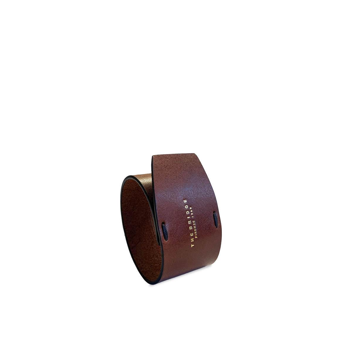 the-bridge-portatovaglioli-in-pelle-bovina-marrone-oro-fw25-26 image 1