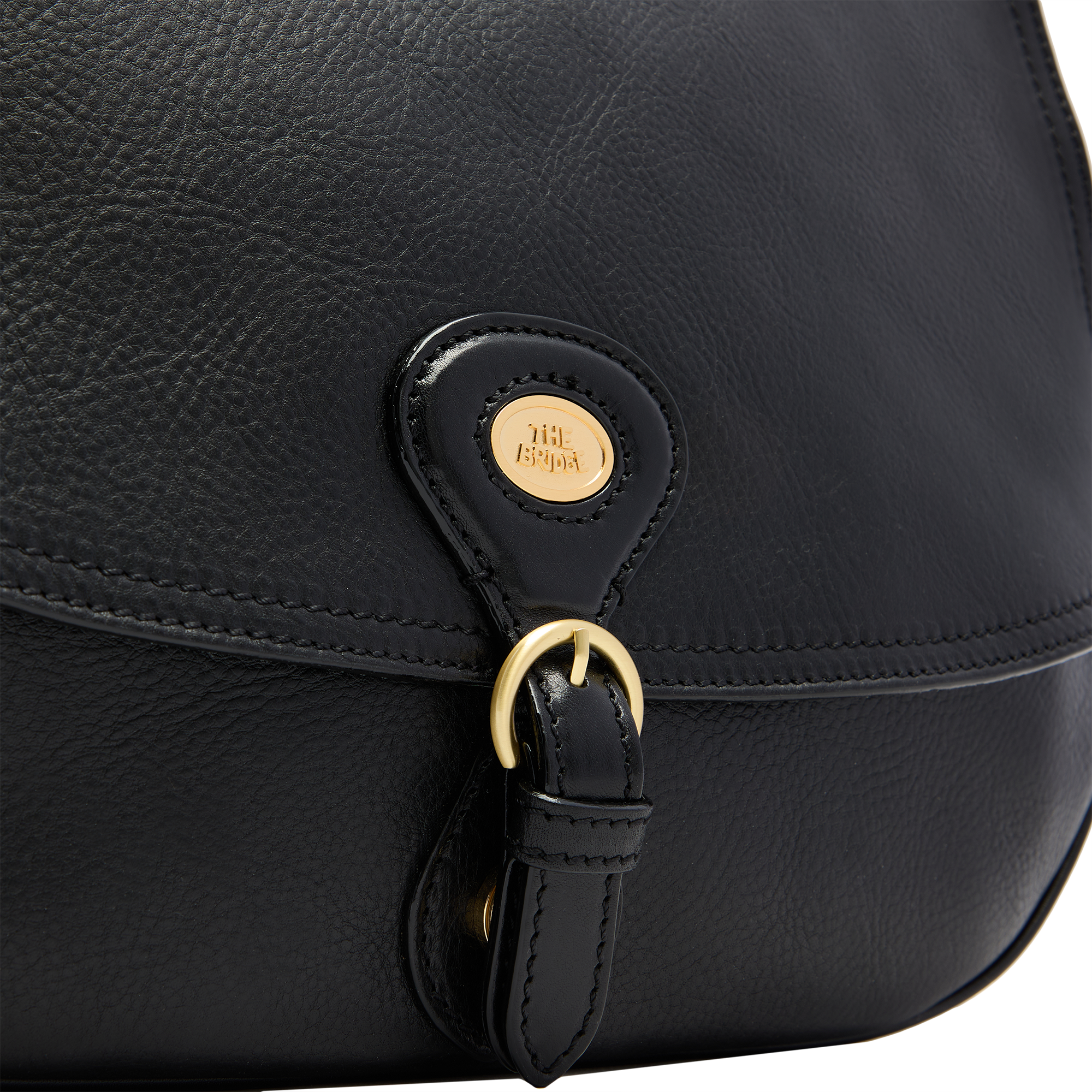 the-bridge-isadora-borsa-a-spalla-in-pelle-grande-con-patta-frontale-nero-oro image 5
