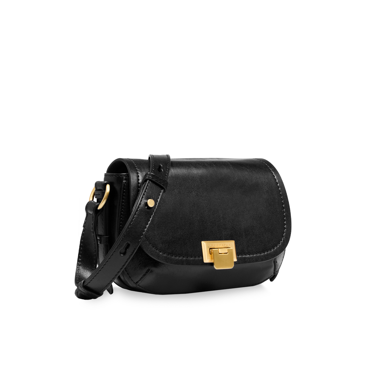 the-bridge-borsa-tracolla-in-pelle-federica-nero-oro image 2