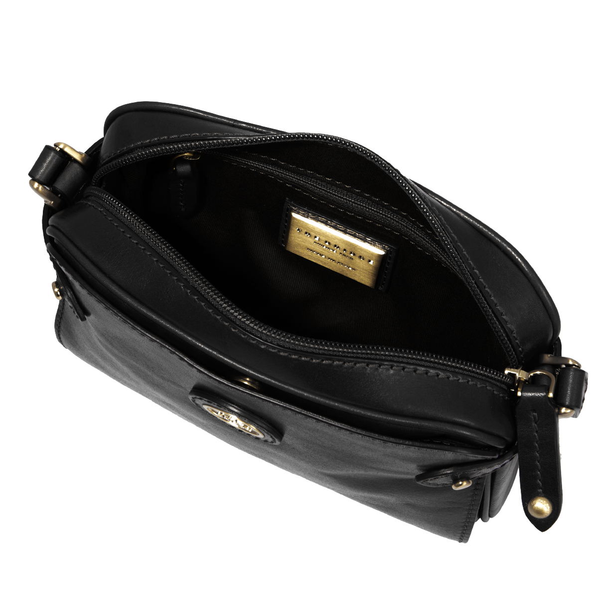 the-bridge-mini-borsa-tracolla-in-pelle-nero-oro image 4