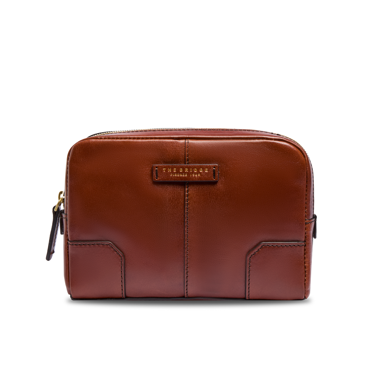 the-bridge-vespucci-pochette-uomo-in-pelle-con-zip-marrone-oro image 1
