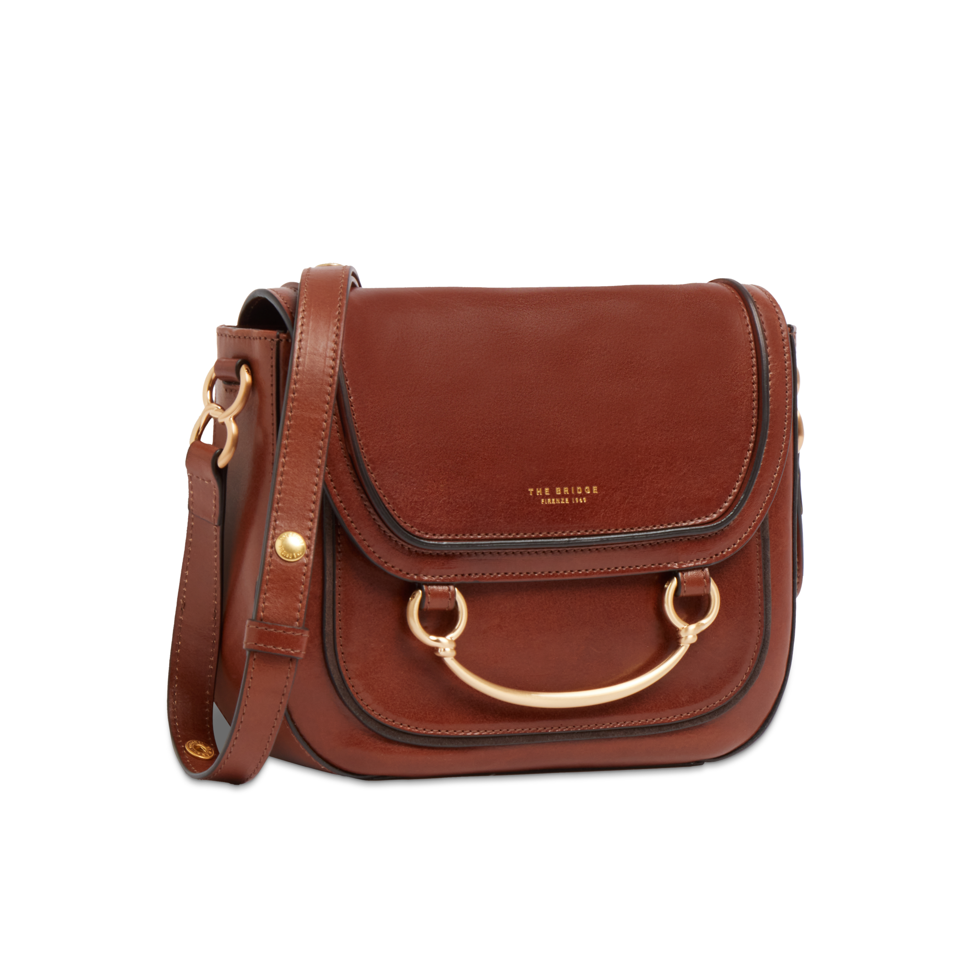 the-bridge-borsa-in-pelle-da-donna-con-tracolla-patta-e-manico-gioiello-luce-mar image 2