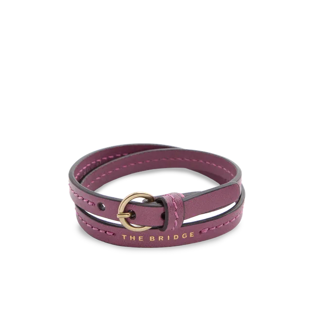 the-bridge-braccialetto-in-pelle-orchidea-con-oro-unisex-uomo-donna image 1