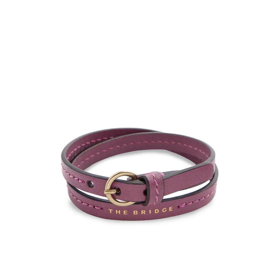 the-bridge-braccialetto-in-pelle-orchidea-con-oro-unisex-uomo-donna image 1