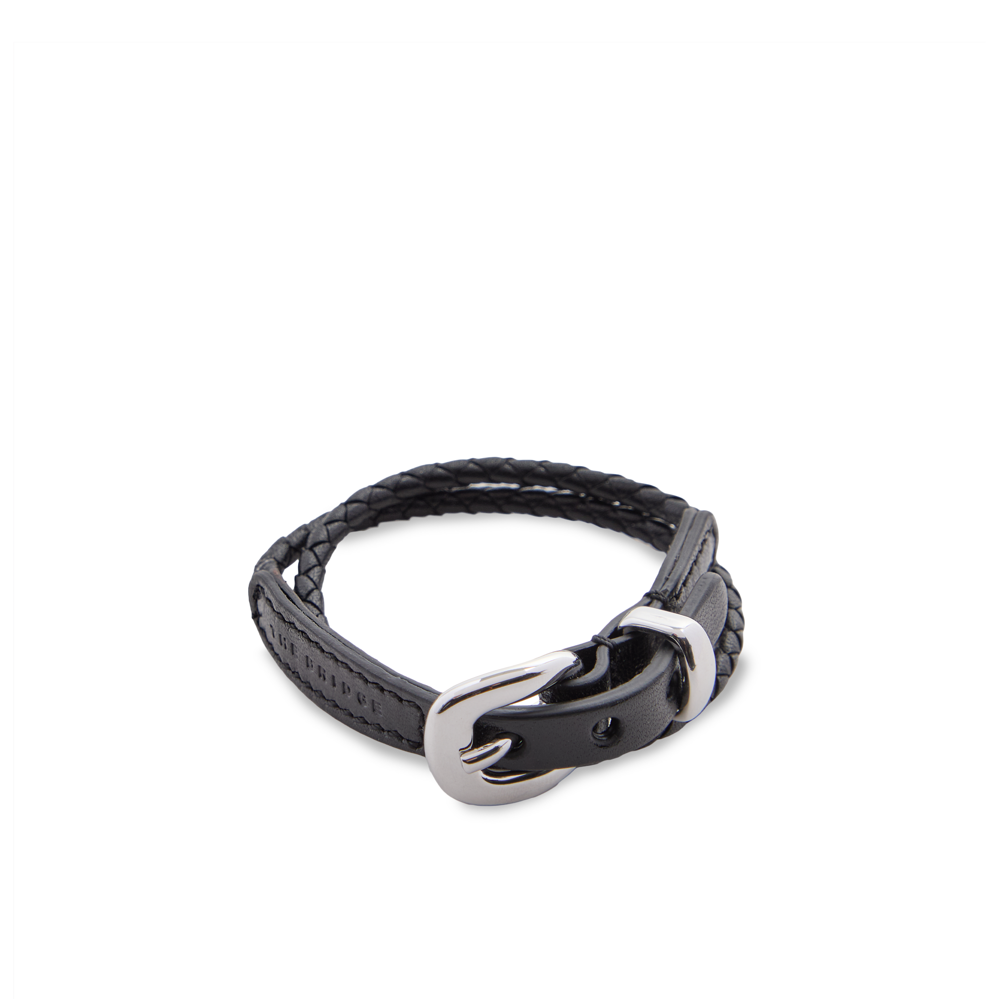 the-bridge-braccialetto-in-pelle-nera-uomo-donna image 1