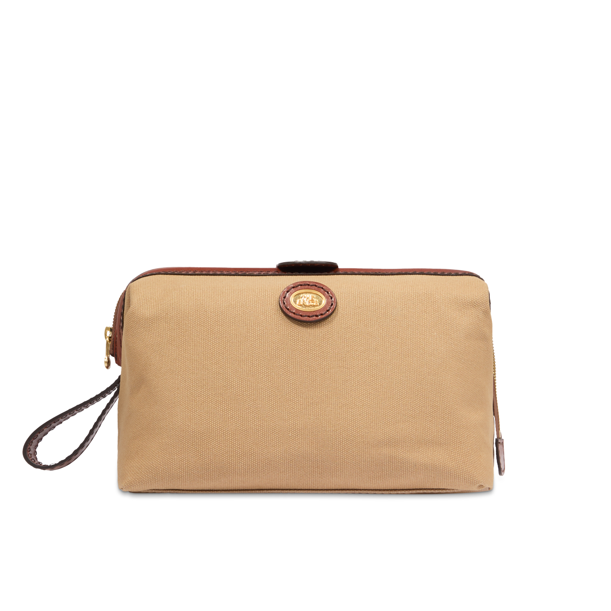 the-bridge-beauty-case-in-pelle-e-tessuto-naturale-marrone-oro image 1