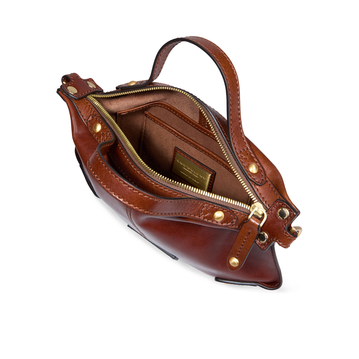 the-bridge-borsa-tracolla-s-in-pelle-marrone-oro-con-chiusura-zip image 4