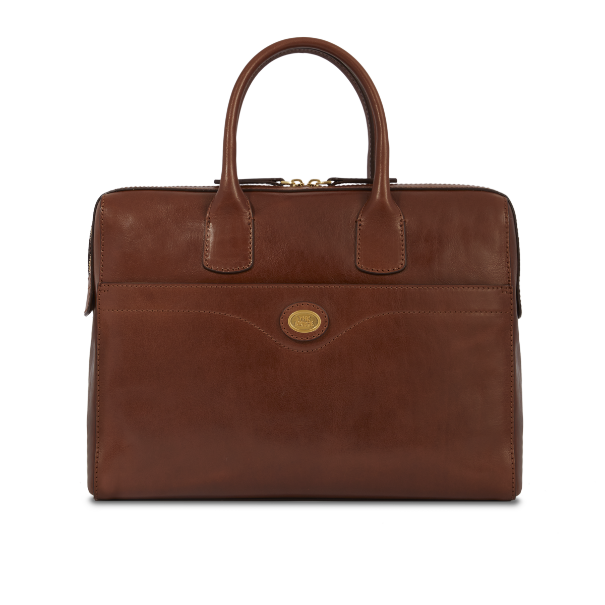 the-bridge-double-function-borsa-in-pelle-porta-pc-da-donna-marrone-oro image 1