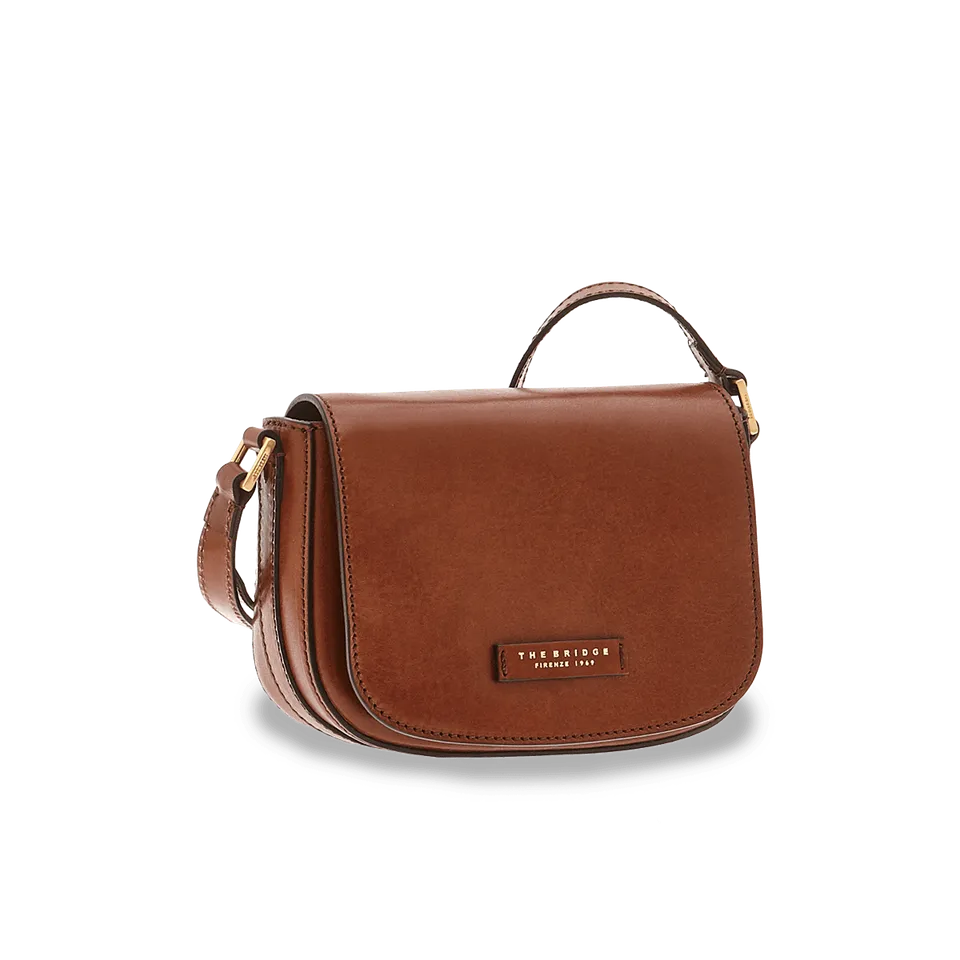 the-bridge-borsa-a-tracolla-in-pelle-marrone-oro-essenziale image 1
