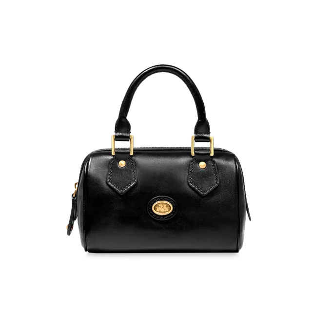 the-bridge-bauletto-in-pelle-nero-con-oro-con-tracolla-removibile image 1