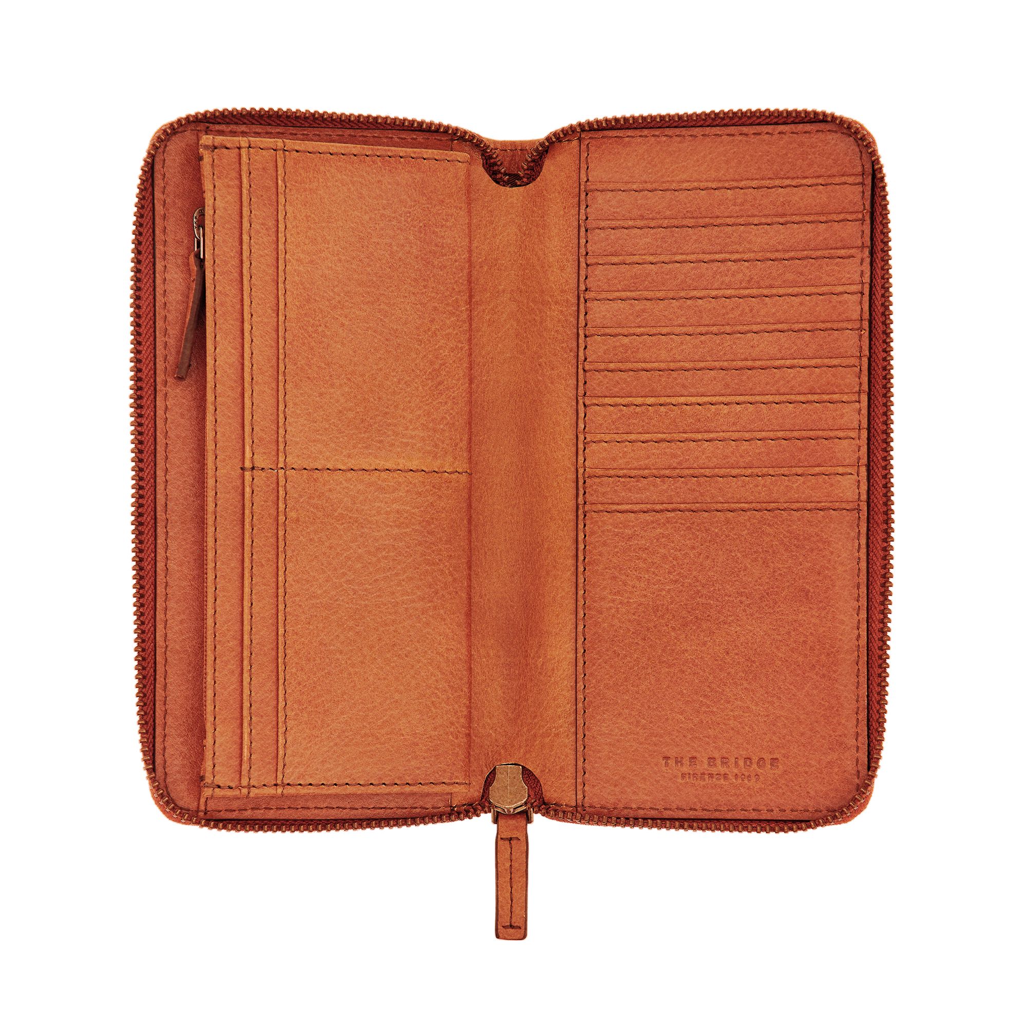 the-bridge-lupo-portafogli-uomo-in-pelle-cognac-con-zip image 2