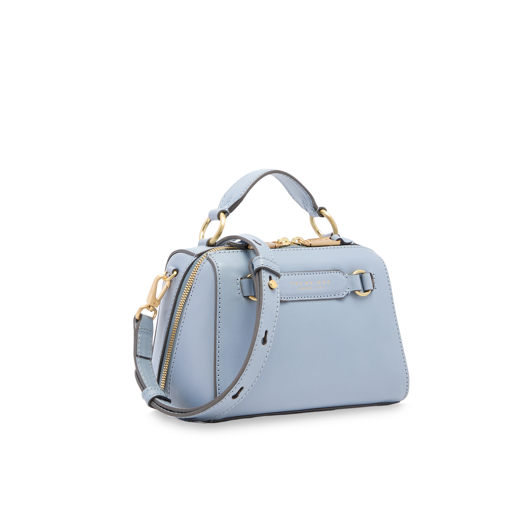 the-bridge-laura-borsa-a-mano-in-pelle-con-tracolla-removibile-azzurro image 2