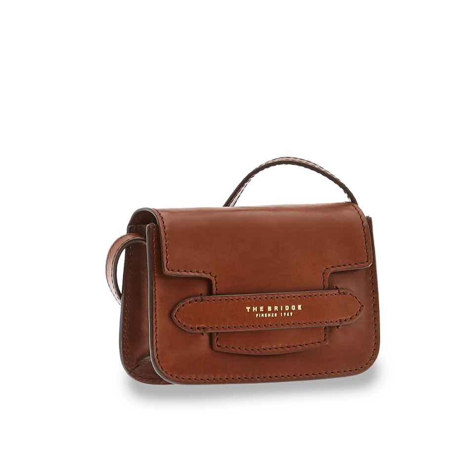 the-bridge-borsa-tracolla-in-pelle-marrone-strutturata-fw24-25 image 1