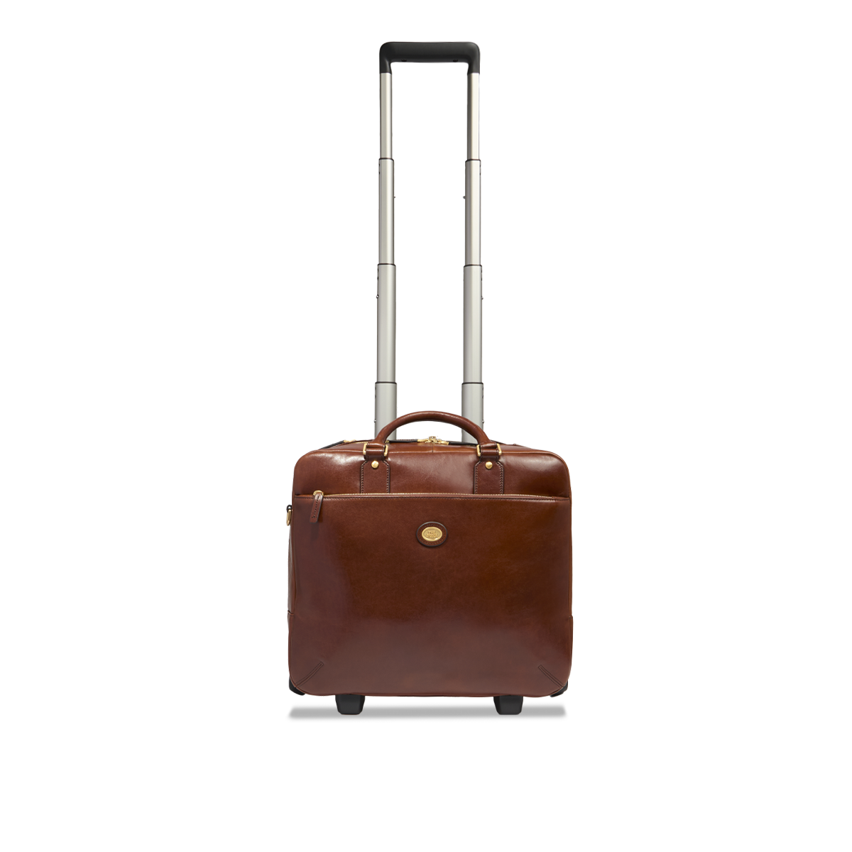 the-bridge-trolley-in-pelle-marrone-oro-da-viaggio-professionale image 1
