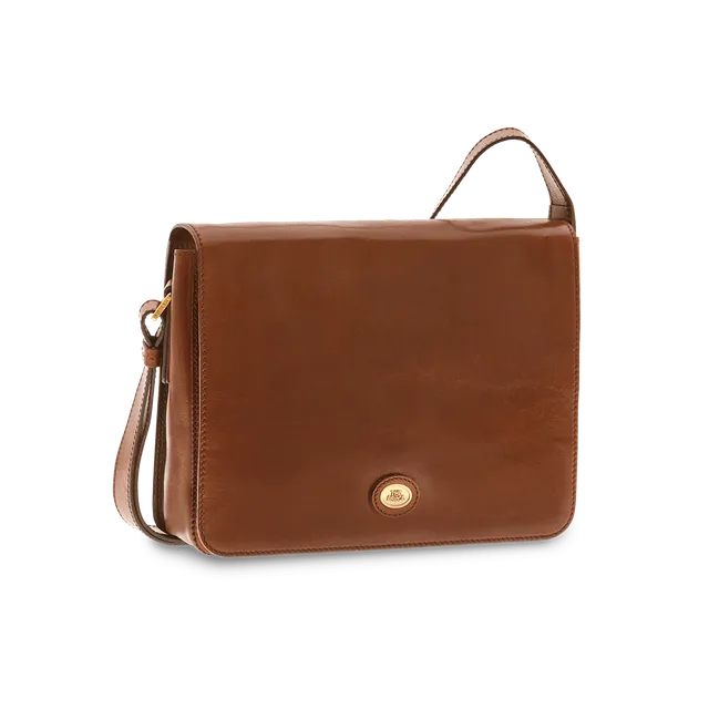 the-bridge-cartella-in-pelle-uomo-con-tracolla-marrone-oro image 1