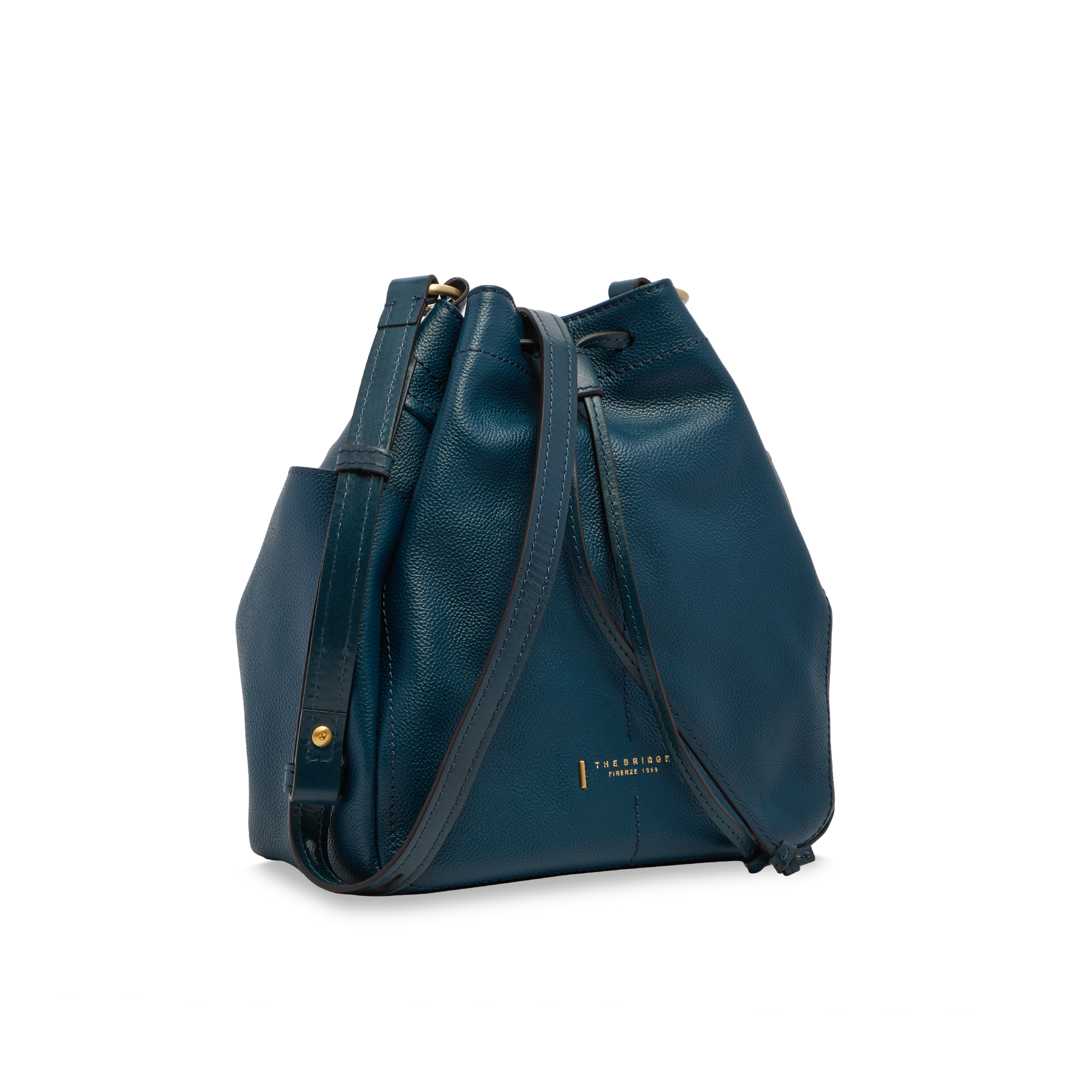 the-bridge-letizia-borsa-secchiello-pelle-pavone-con-oro-donna image 2